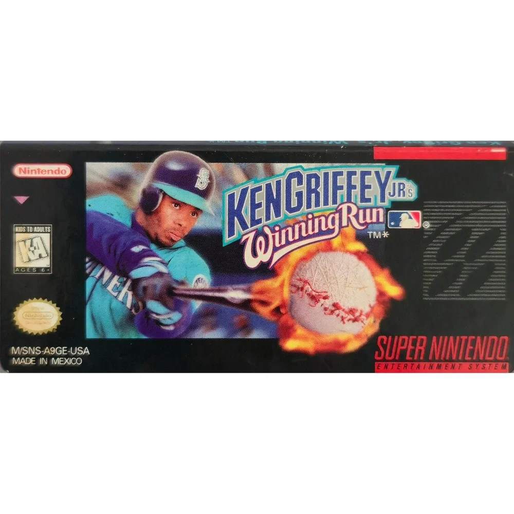 Ken Griffey Jr.'s Winning Run - SNES Super Nintendo - Authentic Stamp - Tested